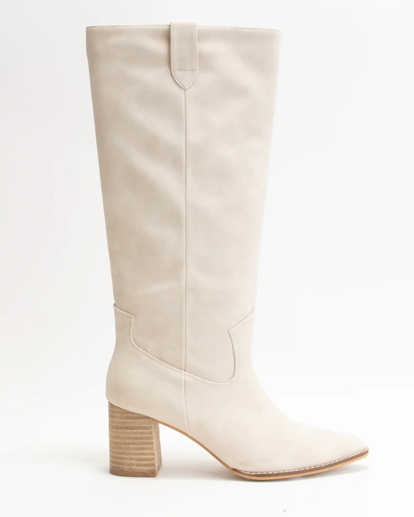 Ariana Mid-Knee High Boots- Stone