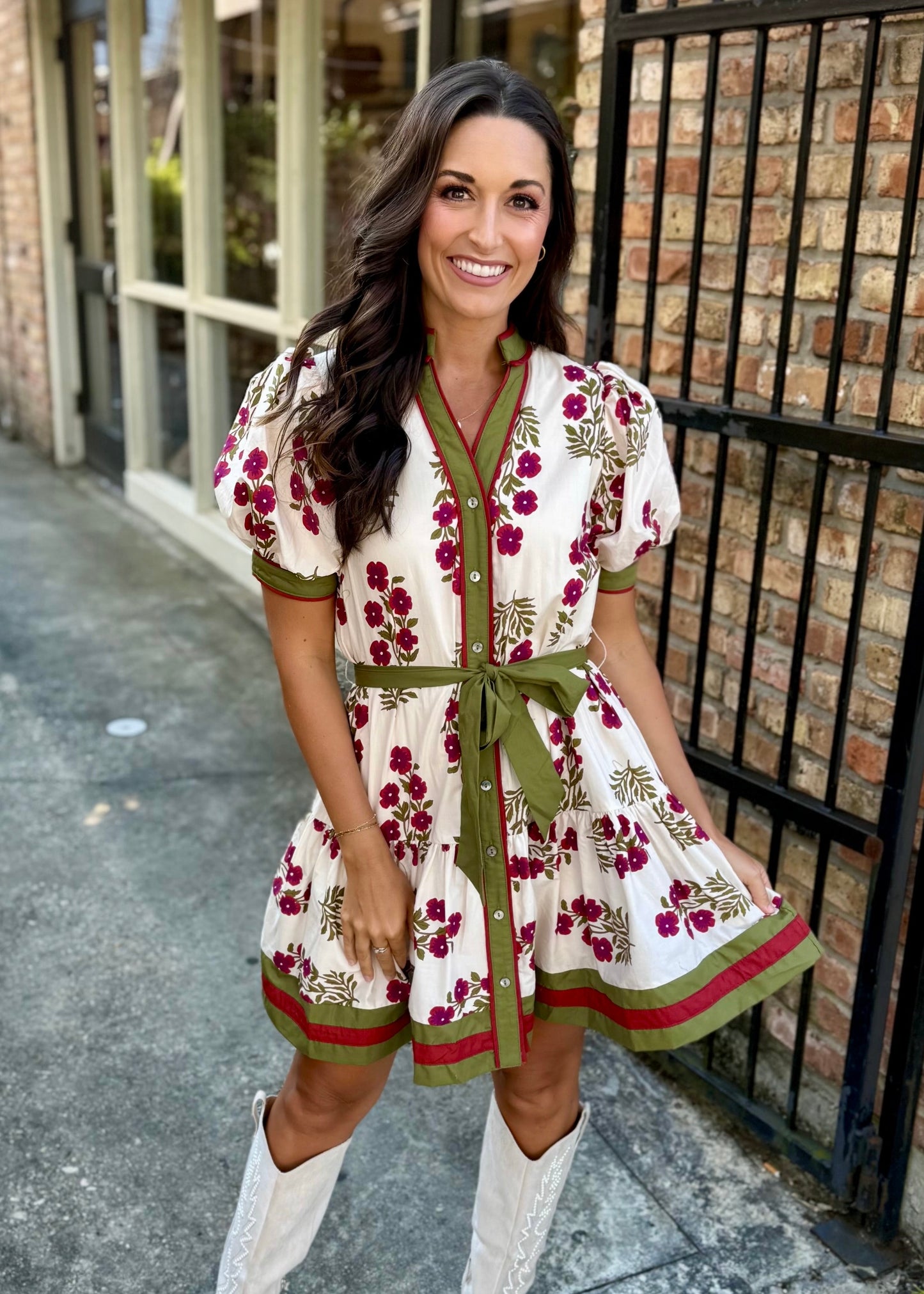 Astrid Floral Dress- Ecru