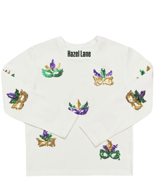 Mardi Gras LS Mask Tee
