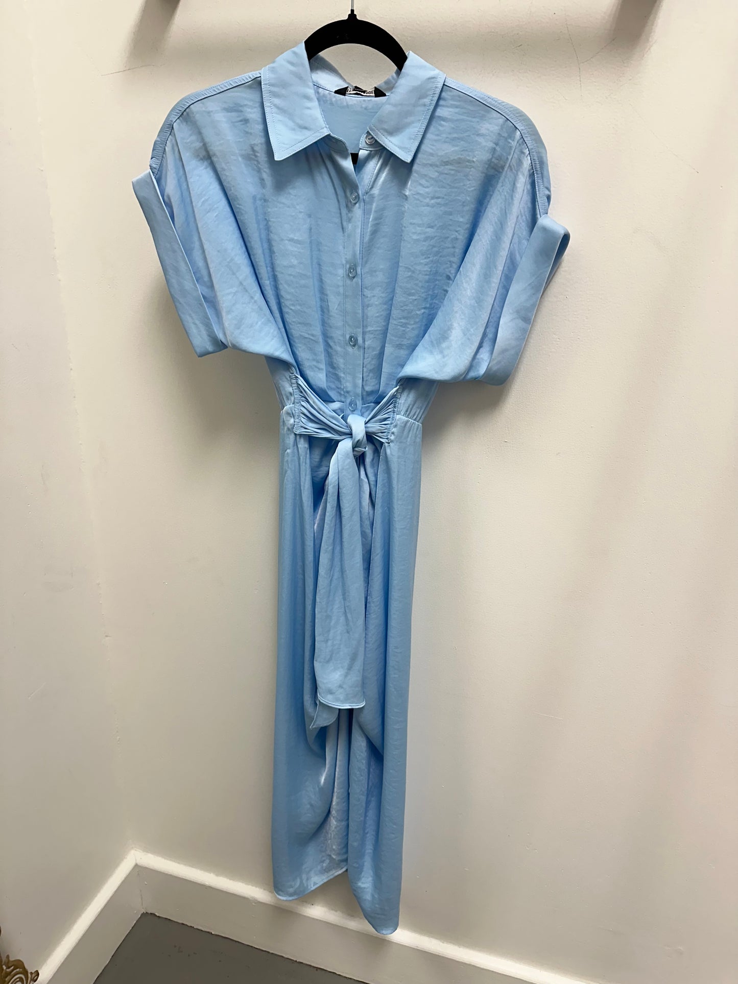 Tori Button Down Dress- Azure Blue