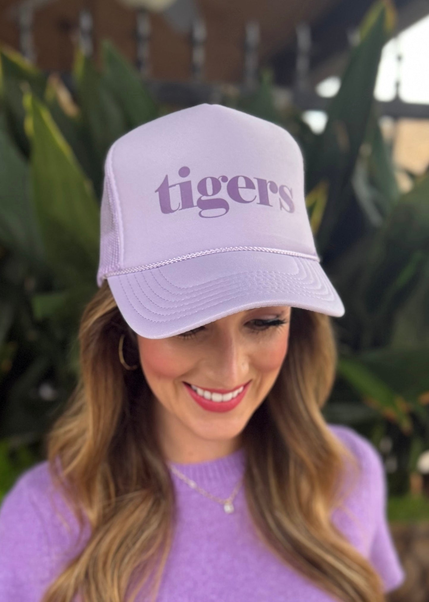 Tigers Trucker Hat- Lavender