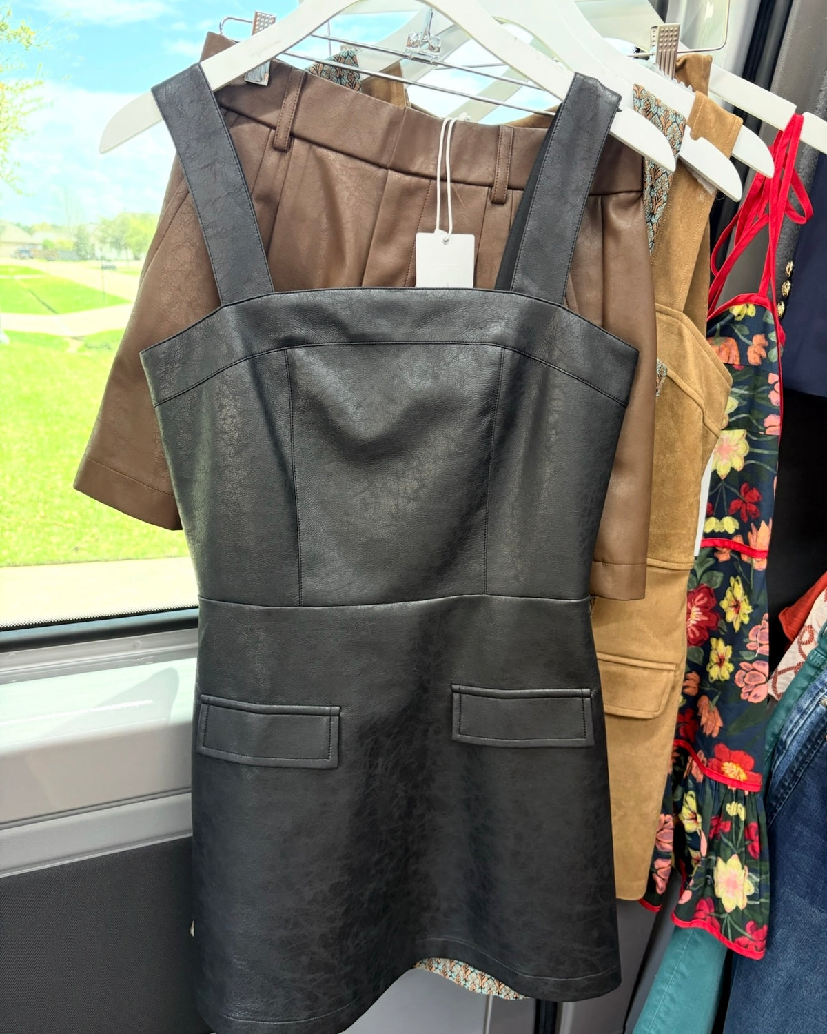Hennie Mini Dress- Black PU