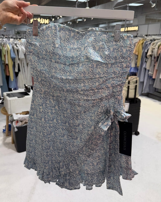 Nick Floral Romper- Blue/White