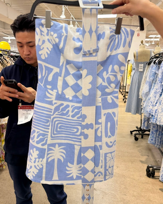 Pattaya Belted Romper- Sky Blue