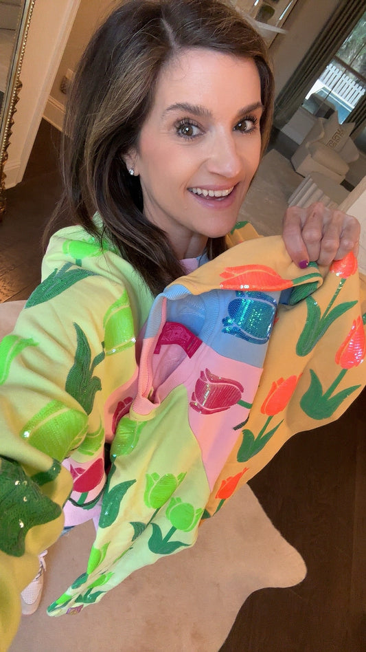 Neon Colorblock Tulip Sweatshirt