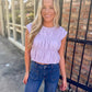Tori Shirred Tiered Top- Lavender