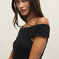 Z Supply Second Skin Off Shoulder Top- Black