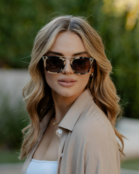 Sunglasses- Demi Beige Tortoise/Brown Lens