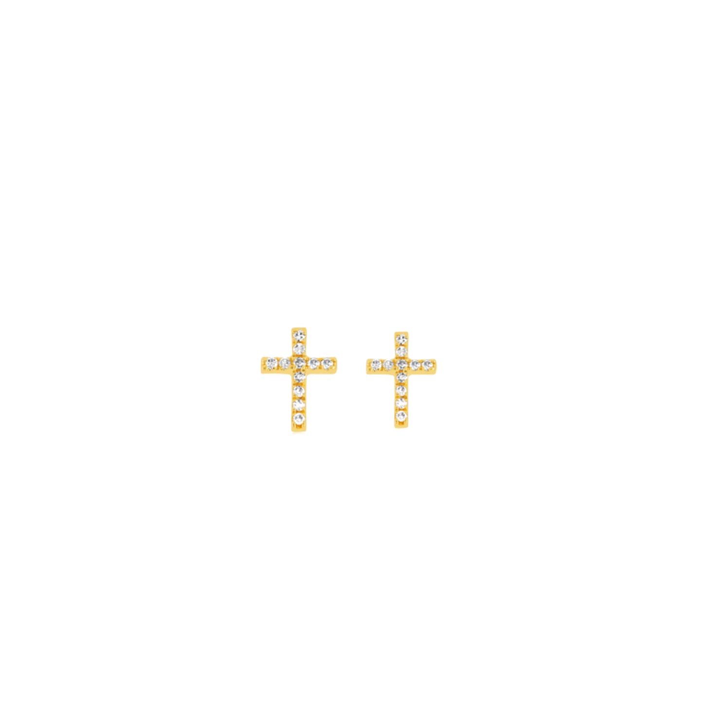 Micro Pave Cross Earrings