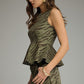 Untamed Zebra Top- Olive
