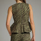 Untamed Zebra Top- Olive