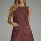Horse Bit Suede Dress- Merlot