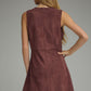 Horse Bit Suede Dress- Merlot