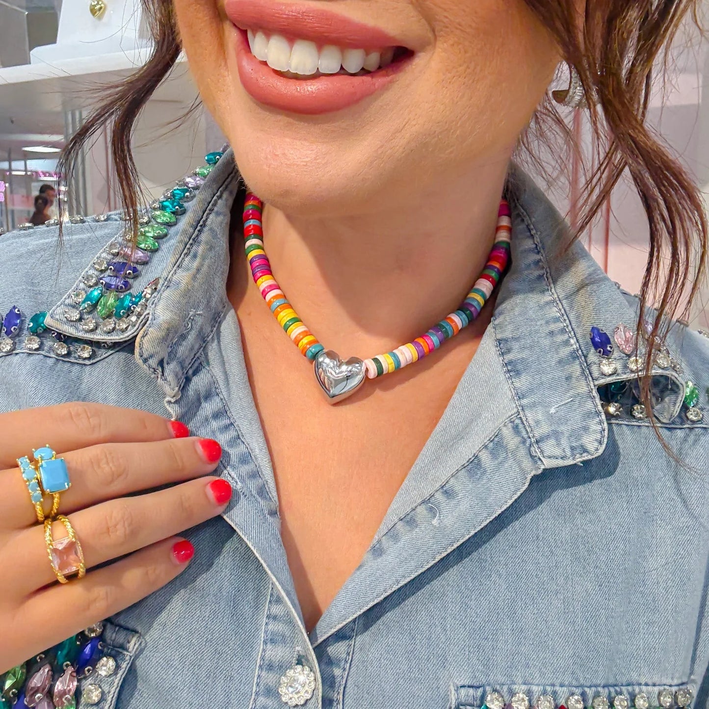 Hey Girlie Silver Necklace