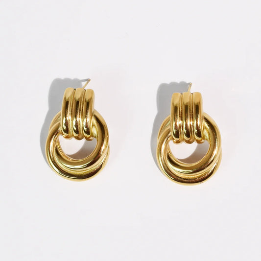 Vintage Stud Earrings- Gold