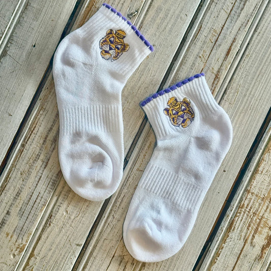 LSU Scallop Sailor Mike Socks