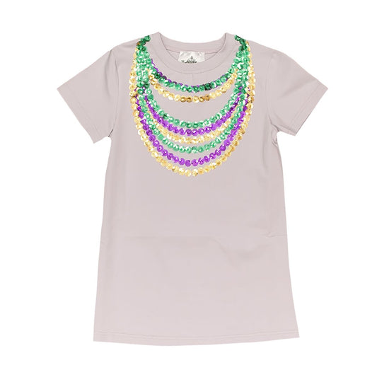Mardi Gras Bead Dress- Lavender