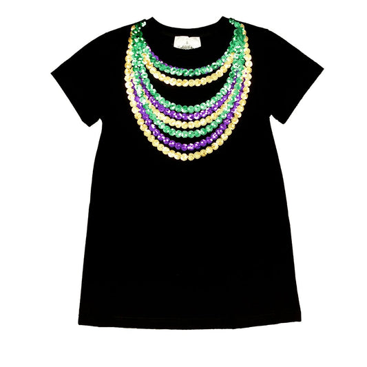Mardi Gras Bead Dress- Black