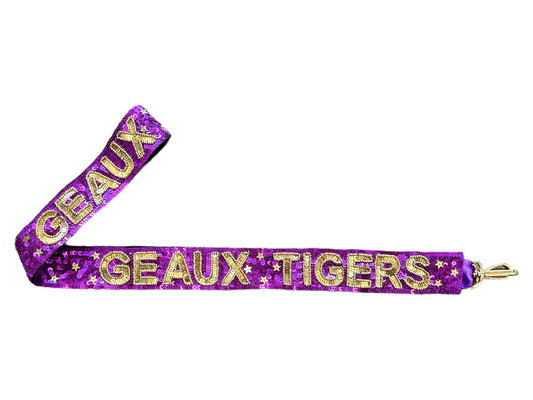 Sequin Strap- Geaux Tigers w/Stars