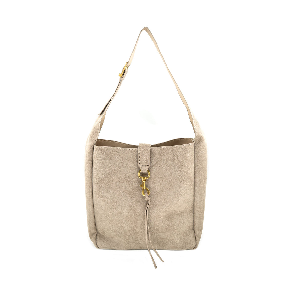 Noa Suede Shoulder Bag- Large Taupe