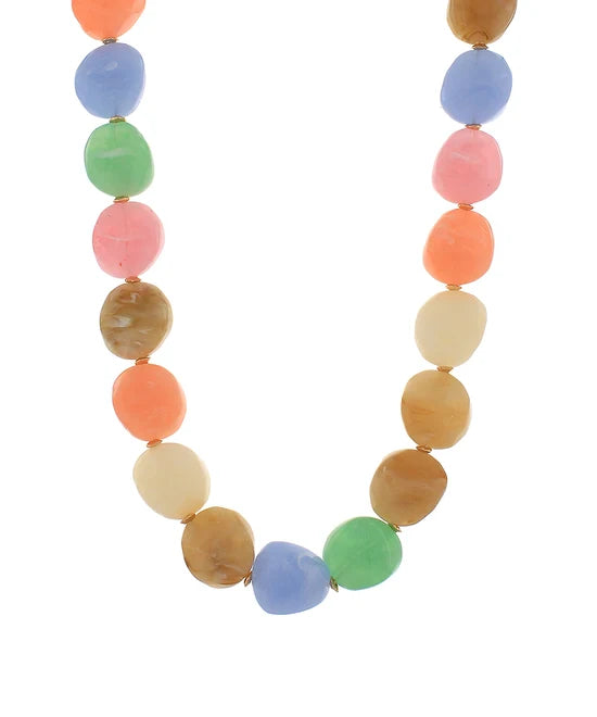 Pille Stone Bead Necklace- Pastel Multi