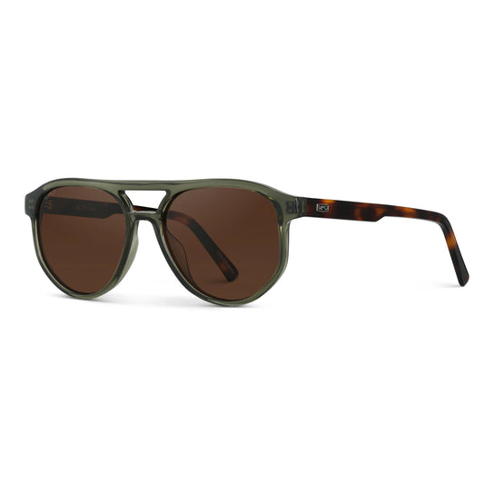 Sunglasses-Hudson Tortoise Sage / Brown Lens