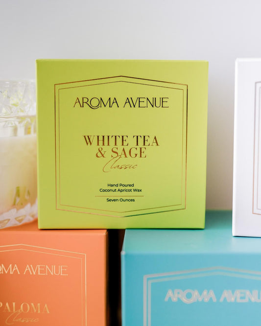 Aroma Avenue Candle- White Tea & Sage