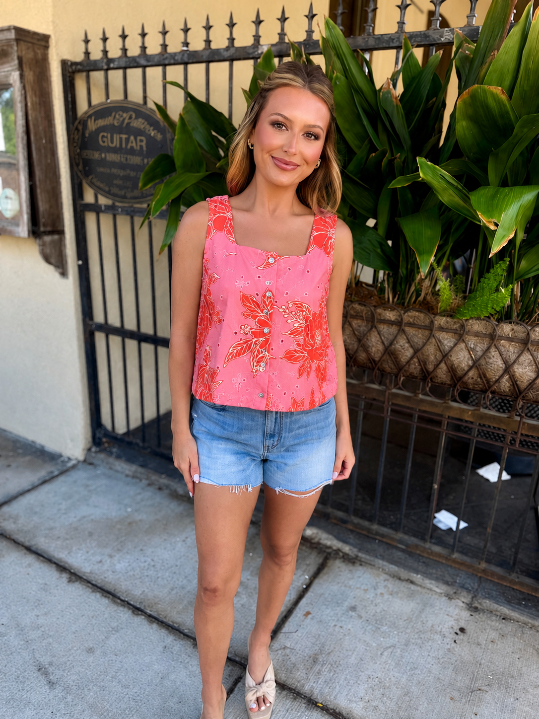 Sophia Botanical Top- Pink