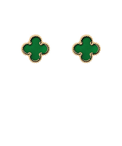 Clover Stud Earrings- Green