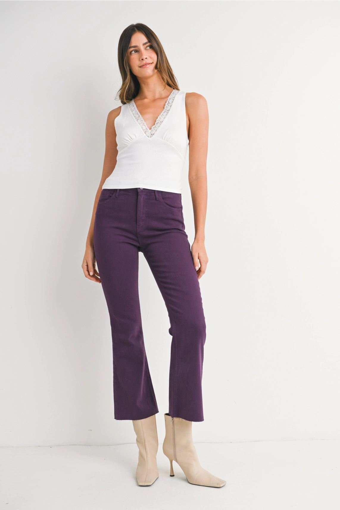 Carrollton HR Cropped Flare- Purple