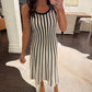 Vertical Stripe Maxi Dress- Black & White