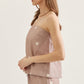 Polka Dot Strapless Top- Mocha