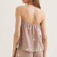 Polka Dot Strapless Top- Mocha