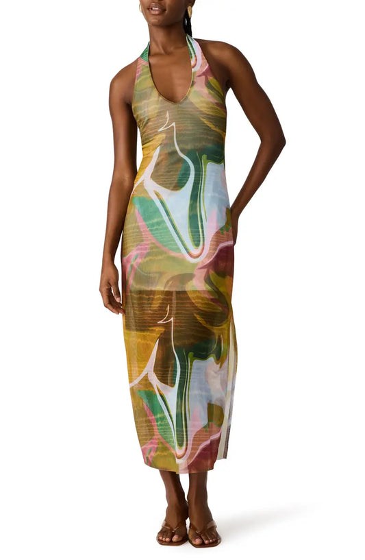 Jaslyn Halter Dress- Marble