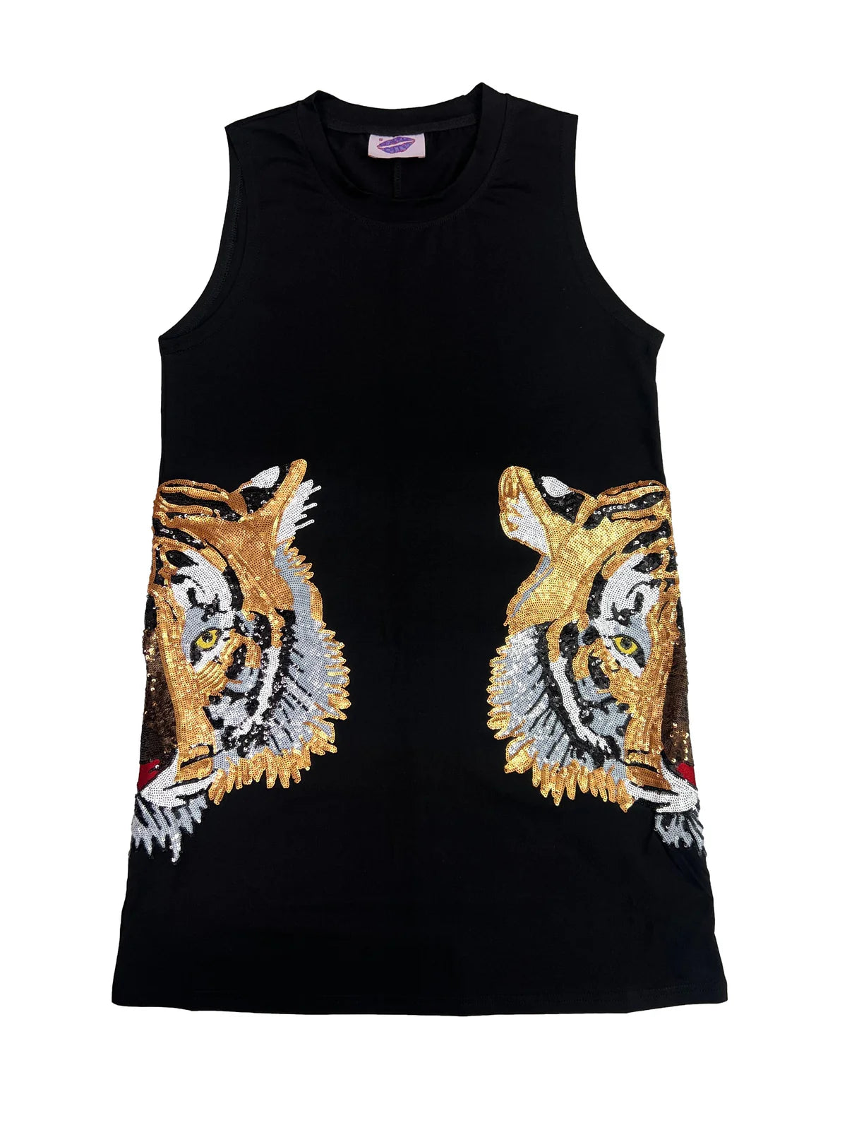SC Tiger Head Tank Dress- Black