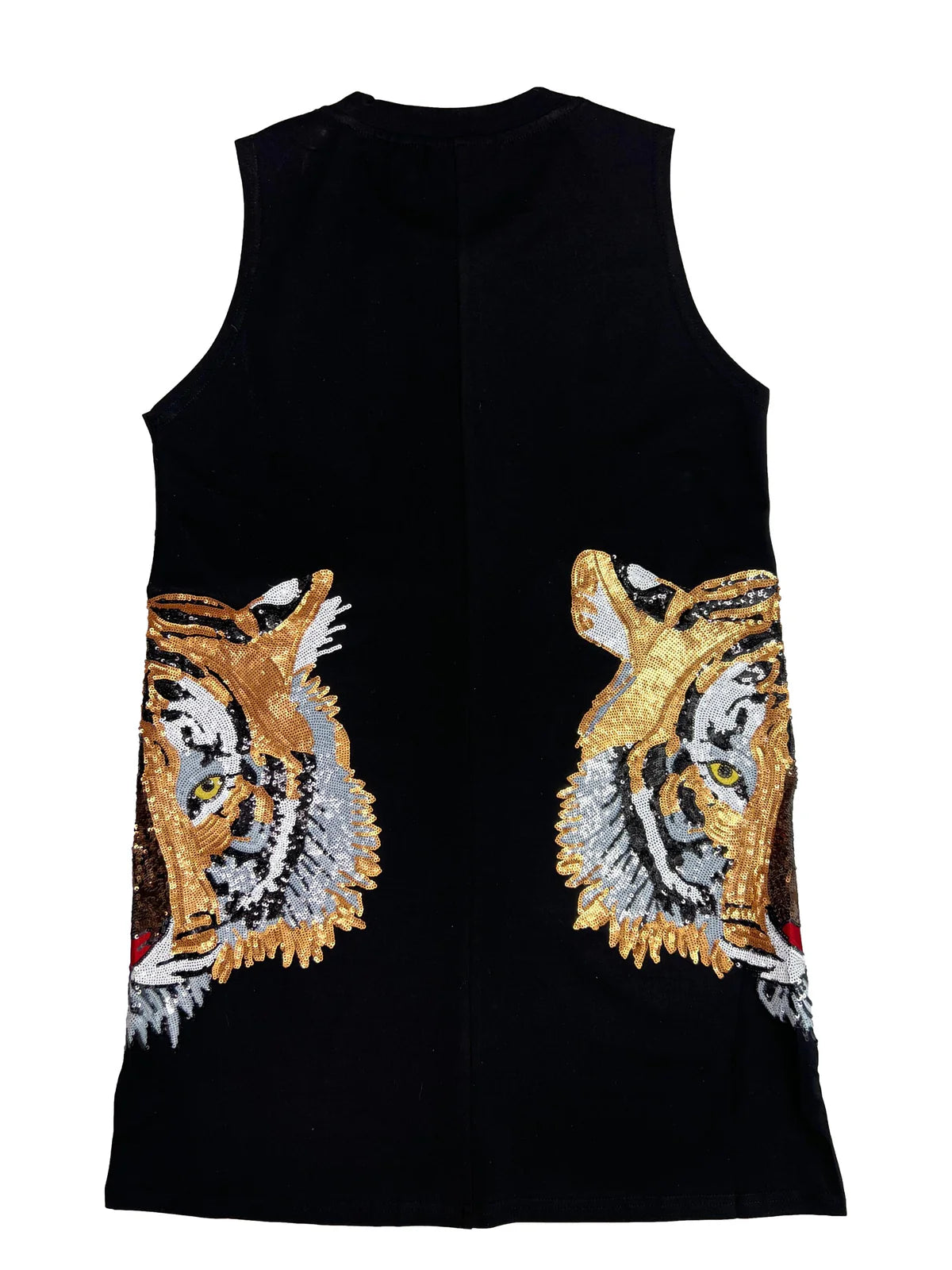 SC Tiger Head Tank Dress- Black