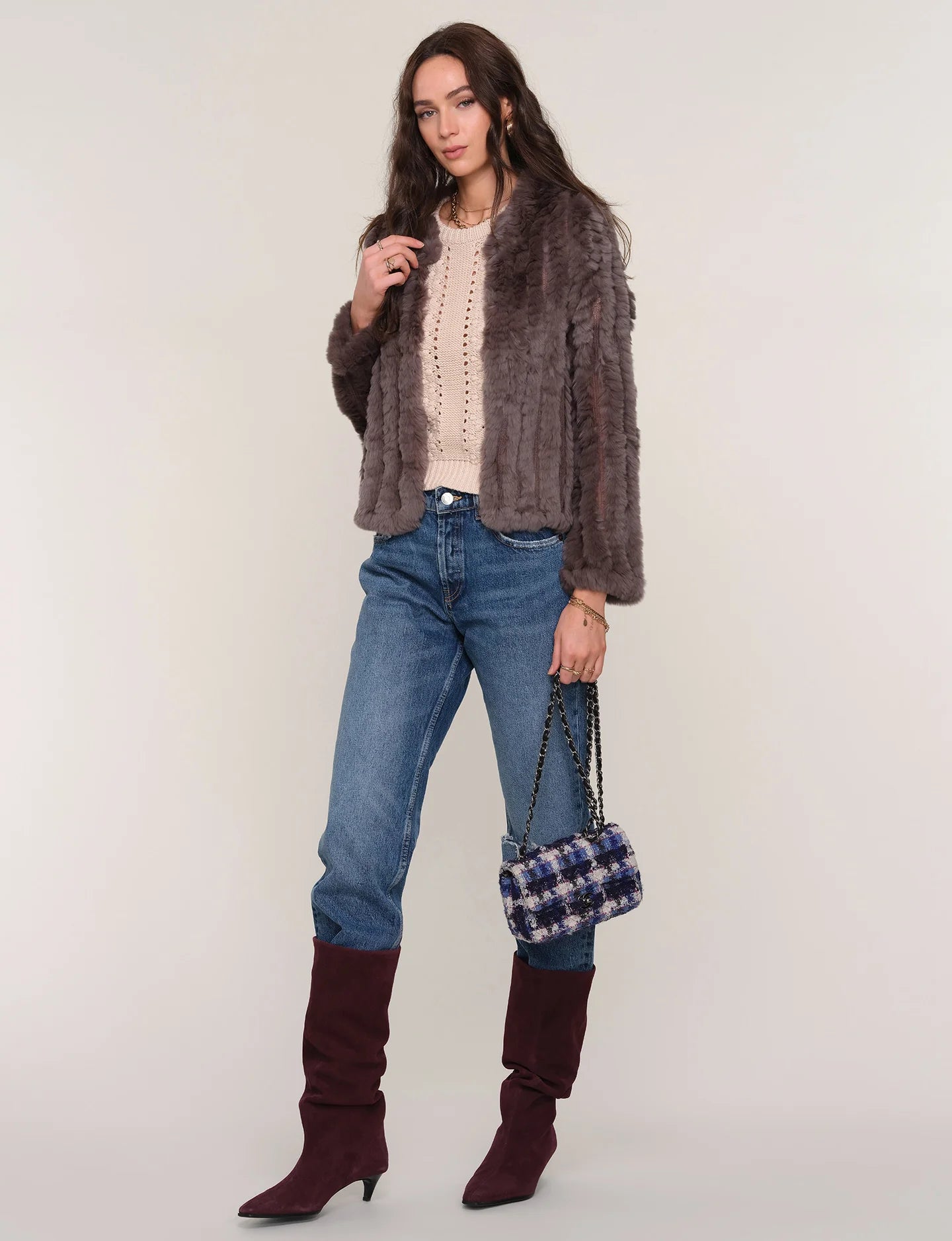 Rosa Fur Jacket- Mushroom