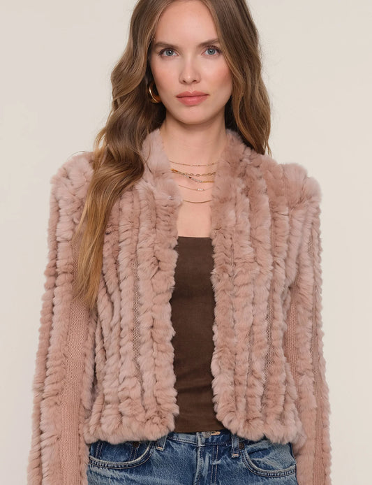 Rosa Fur Jacket- Biscuit