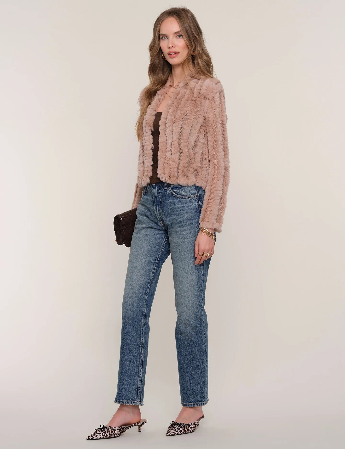 Rosa Fur Jacket- Biscuit