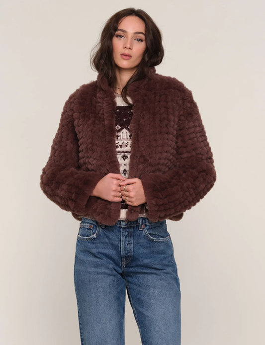 Deline Faux Fur Jacket- Mocha