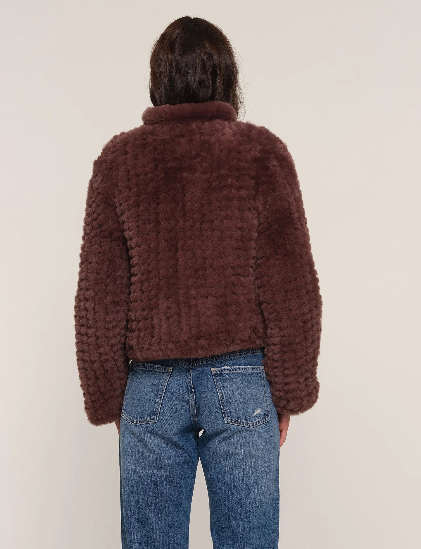 Deline Faux Fur Jacket- Mocha