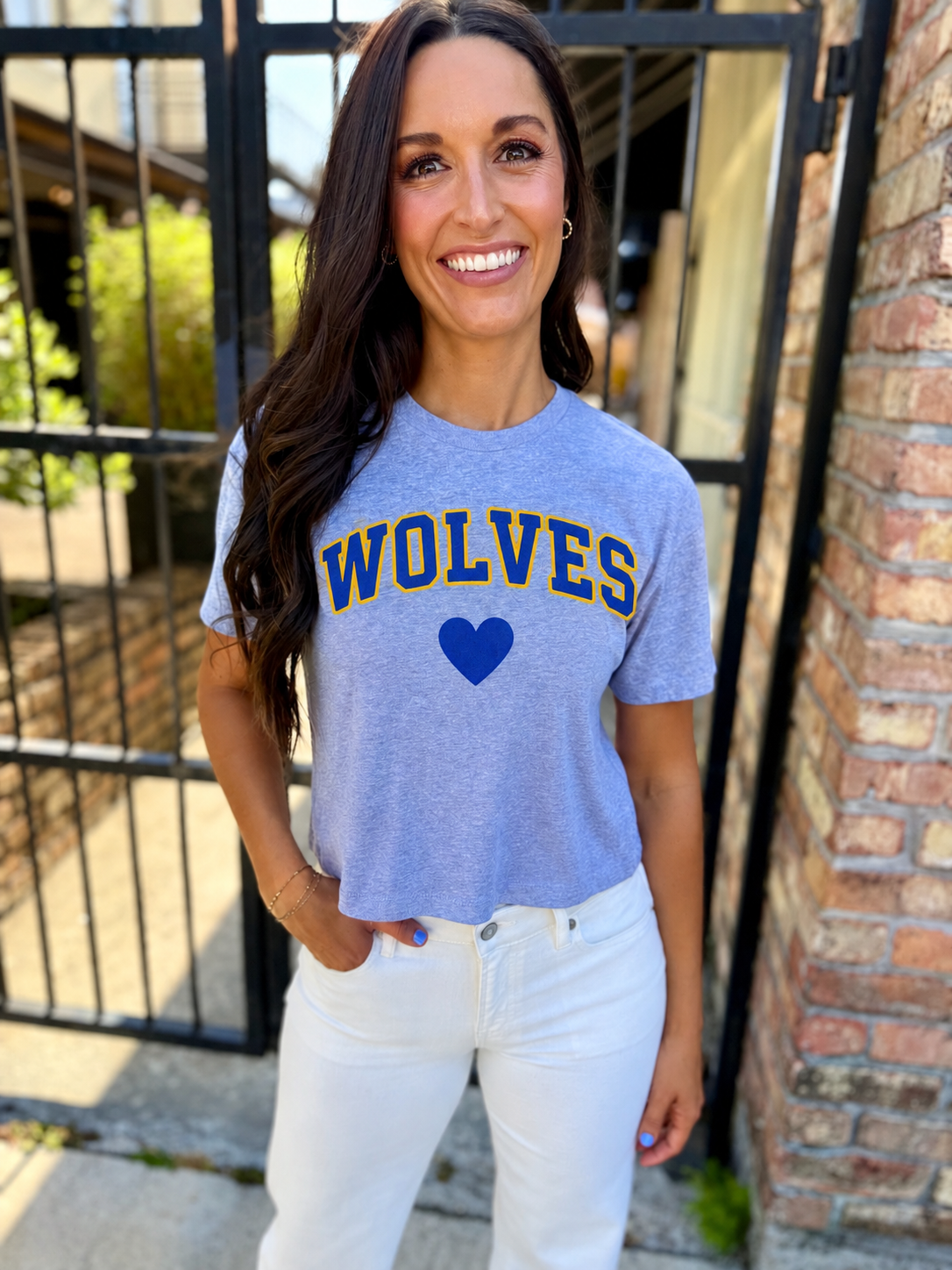 Wolves Heart Tee- Grey