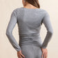 Page Turner Ruched Top- Gray