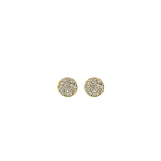 Micro Pave Circle Stud Earrings