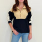 Saints 1/4 Zip Sweater- Black & Gold