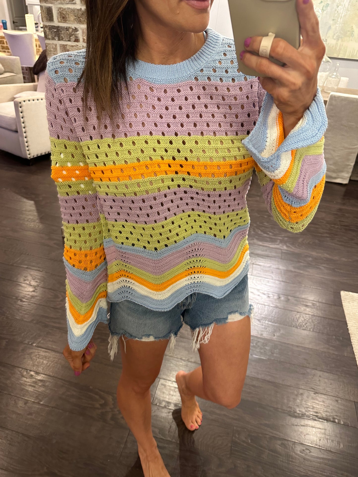 Suzie Scalloped Beach Sweater