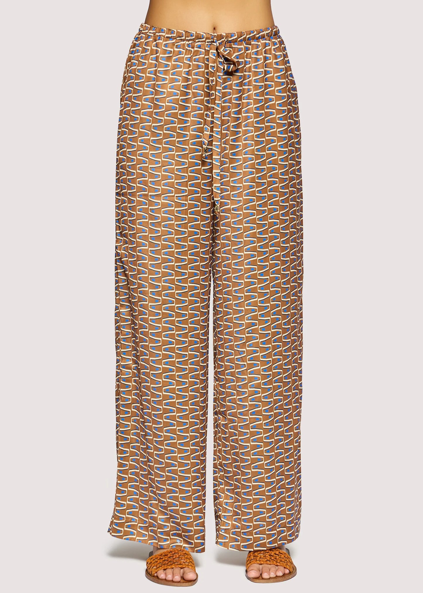 Nights in Capri Pants- Brown Multi