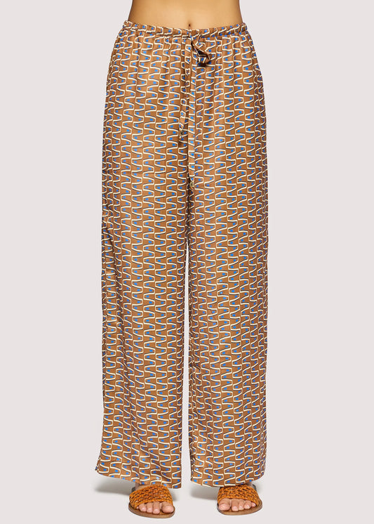 Nights in Capri Pants- Brown Multi