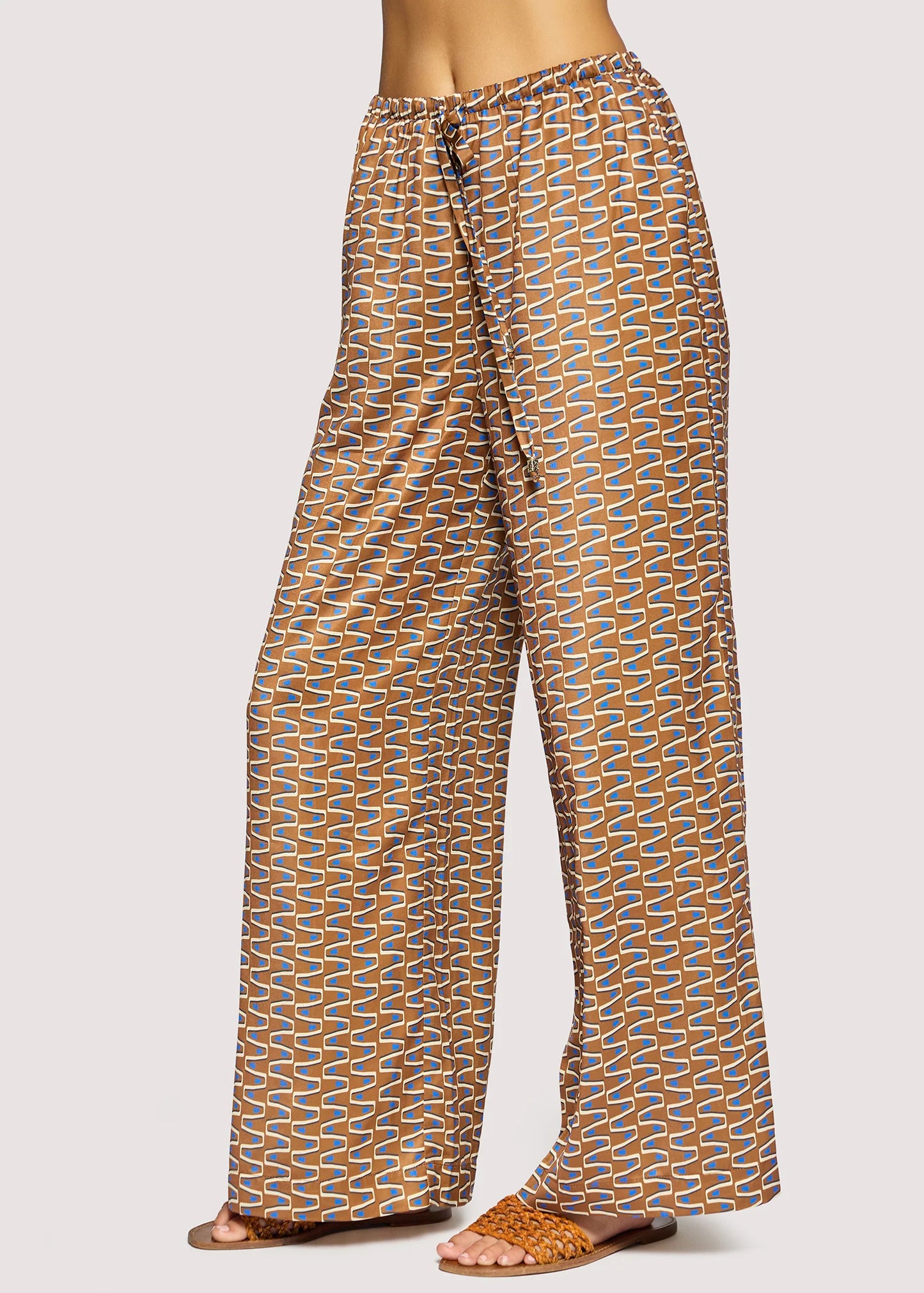 Nights in Capri Pants- Brown Multi