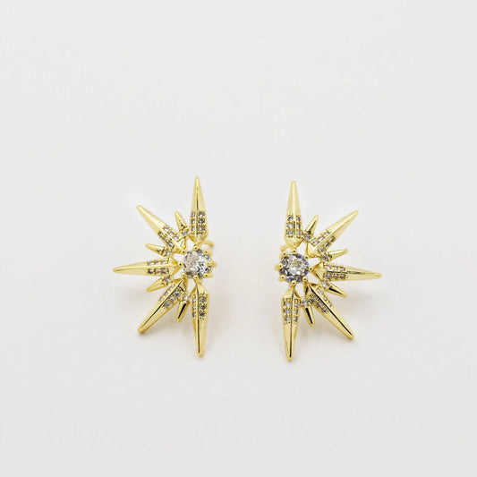 Half Stellar Earrings- Gold